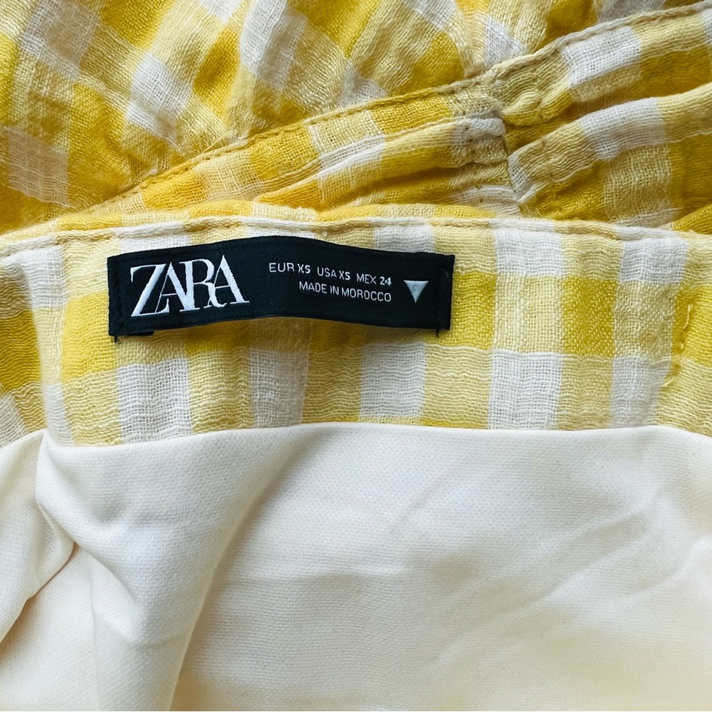 Zara Gingham Ruched Mini Skirt - Picture 12 of 13